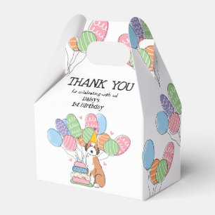 Sable Aussiedoodle Dog Birthday Thank You Favor Box