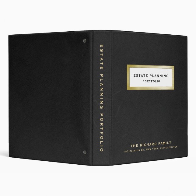 Sable Black Theme Estate Planning Portfolio Binder (Background)