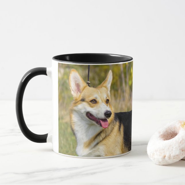 Sable Cardigan Welsh Corgi Dog Mug (With Donut)