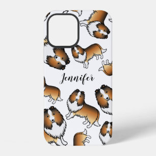 Sable Cartoon Sheltie Dog Pattern & Name iPhone 12 Case