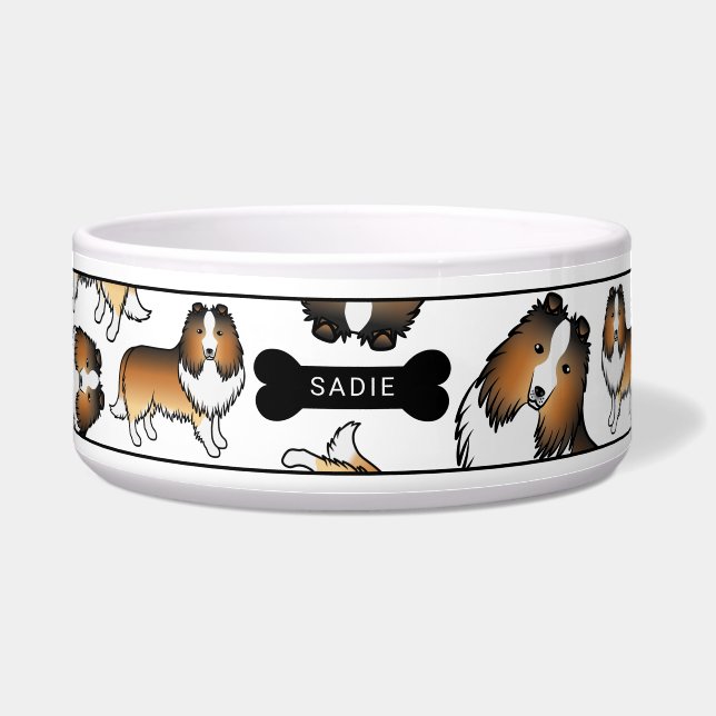 Sable Cartoon Sheltie Dogs Pattern & Name (Front)