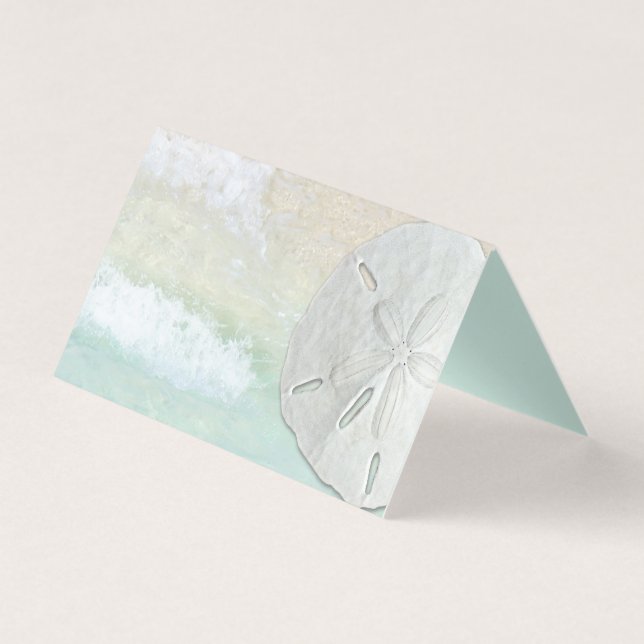 Sable Dollar Beach Vagues Tented Blank Cartes de P (Front)