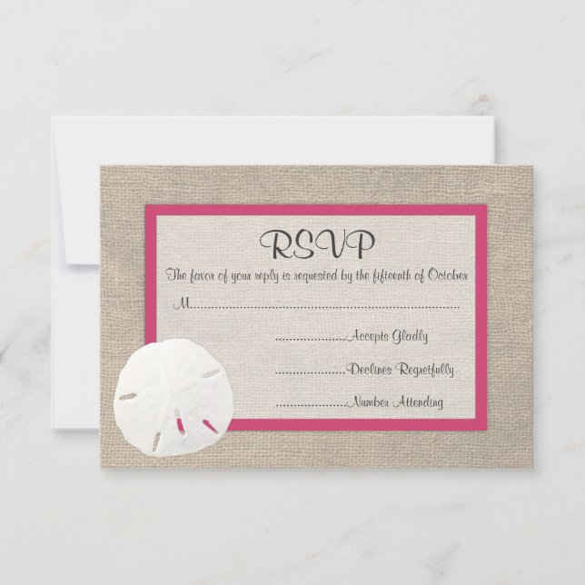 Sable Dollar Beach Wedding Carte RSVP - Watermelon (Devant)