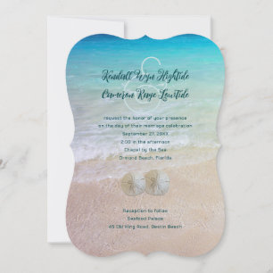 Sable Dollar Mariage balnéaire Invitation moderne
