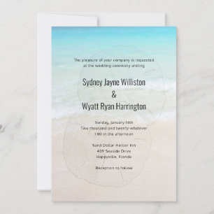 Sable Dollar Plage tropicale Mariage Invitation