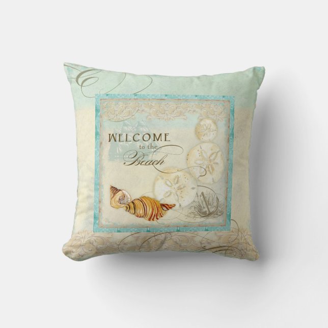 Sable Dollar Shell Coastal Beach Coussin de décora (Recto)