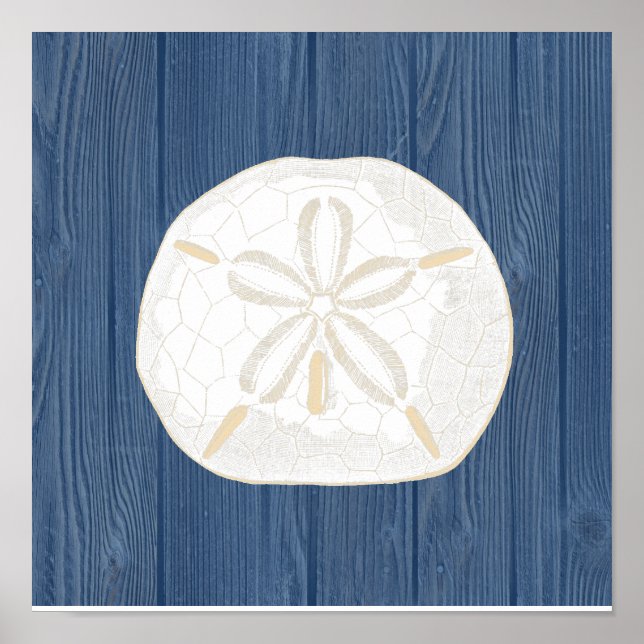 Sable Dollar Vintage Blue Wood Beach Poster (Devant)