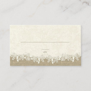 Sable et étoiles Burlap Beach Thème Cartes de Plac