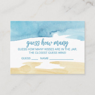 Sable et mer Devinez combien de Baisers Cartes de 