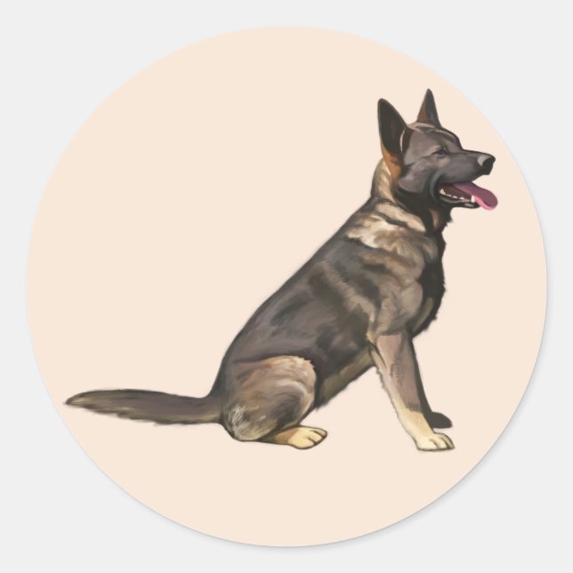 Sable German Shepherd Dog Classic Round Sticker (Front)