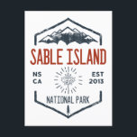 Sable Island National Park Canada Vintage Postcard<br><div class="desc">Sable Island National Park Distressed Badge with unique park themed maple leaf design. The Park is a remote barrier sandbar home to wild horses,  a large grey seal colony,  plus multiple offshore wrecks.</div>