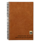 Sable Leather Luxury Gold Initial Logo