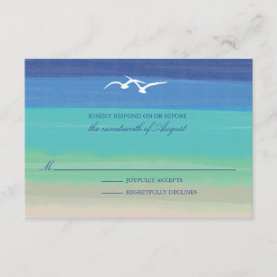 Sable, mer et mouettes Mariage Peint Océan RSVP