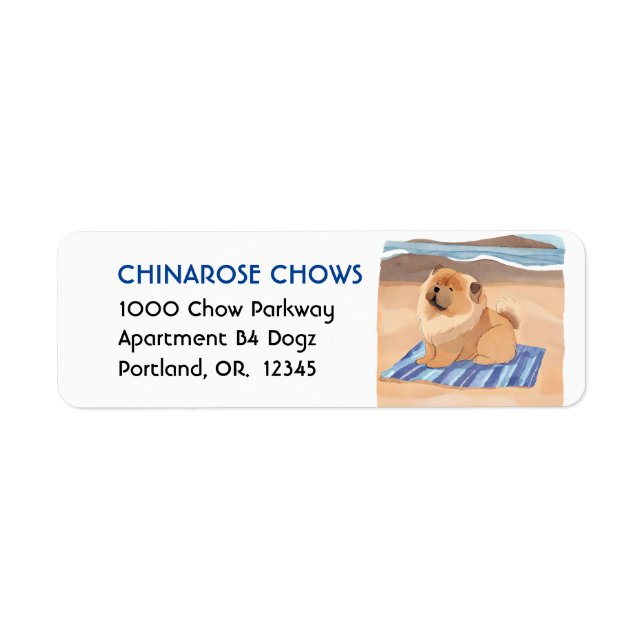 SABLE N'SEA Red Chow étiquettes de adresse (Devant)