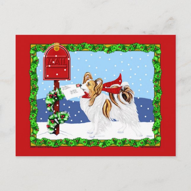 Sable Papillon Christmas Mail Holiday Postcard (Front)