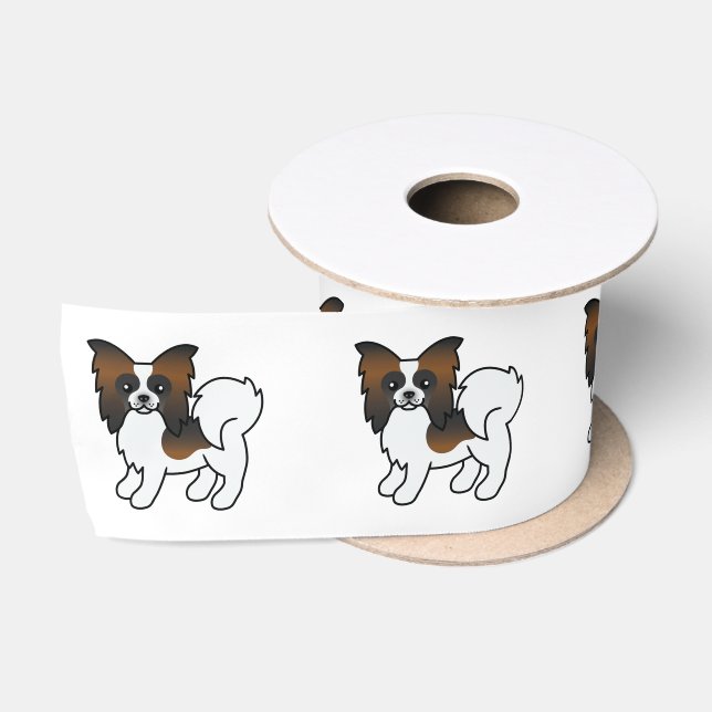 Sable Papillon Cute Cartoon Dog Satin Ribbon (Spool)