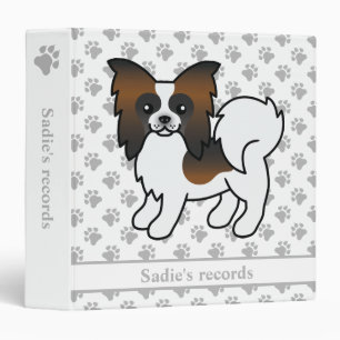 Sable Papillon Cute Cartoon Dog & Text Binder