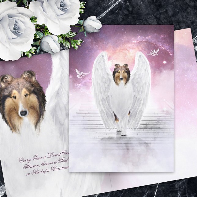 Sable Rough Collie Angel - Pet Loss Condolence Card (Creator Uploaded)