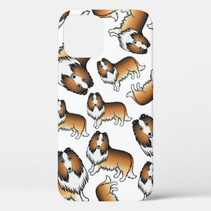 Sable Rough Collie Cute Cartoon Dog Pattern iPhone 12 Case