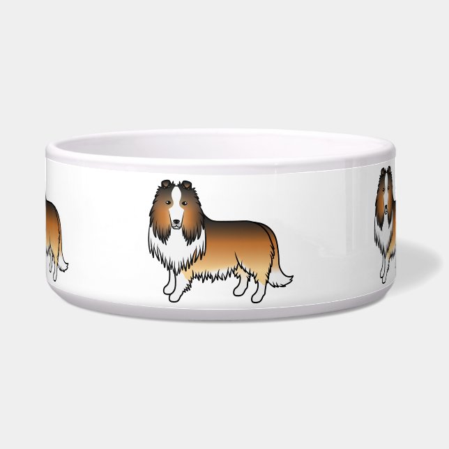 Sable Rough Collie Cute Cartoon Dogs (Front)