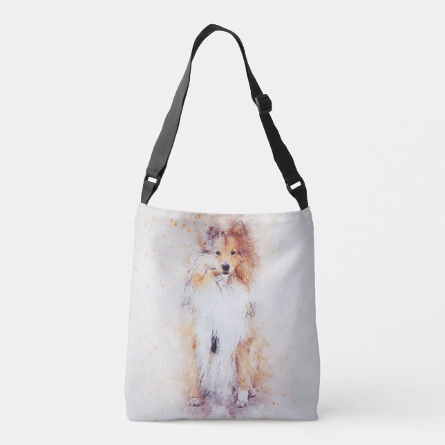 Sable Rough Collie Puppy Crossbody Bag (Back)