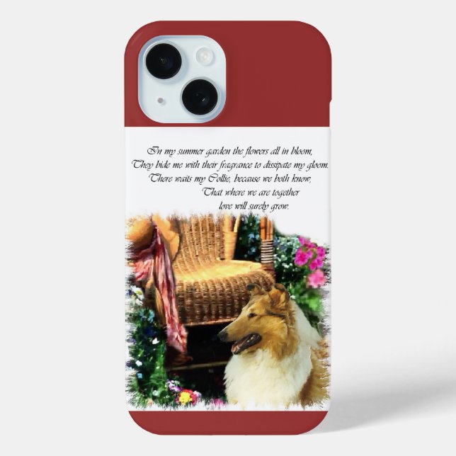 Sable Rough Collie Where Love Grows Case-Mate iPhone Case (Back)