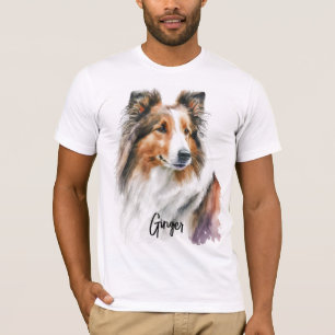 Sable Sheltie Painting   Personalized T-Shirt