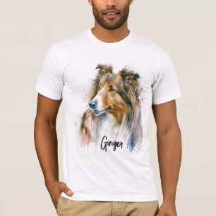 Sable Sheltie Painting Personalized T-Shirt