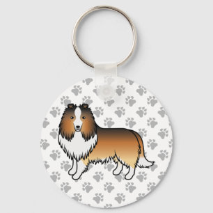 Sable Shetland Sheepdog Sheltie Cartoon Dog Keychain