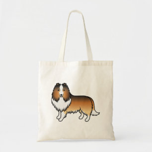 Sable Shetland Sheepdog Sheltie Cartoon Dog Tote Bag