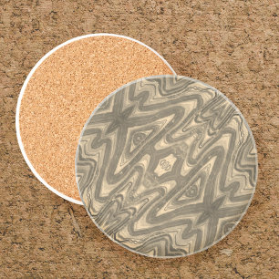 Sable Terre et Taupe Dessous de verre Abstrait en