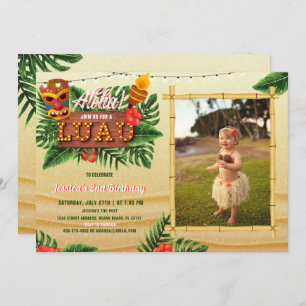 Sable Tropical Luau Invitation Anniversaire Avec P