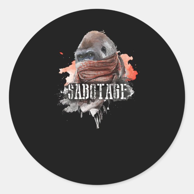 Sabotage Classic Round Sticker (Front)