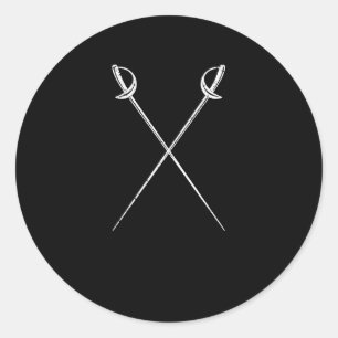 Sabre fencing swords martial arts fencer duel classic round sticker