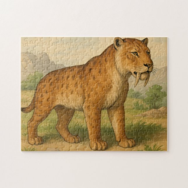 Sabre-Tooth Tiger Natural History Puzzle (Horizontal)