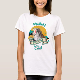 Sabre Tooth Tiger Roaring Sundown Club T-Shirt