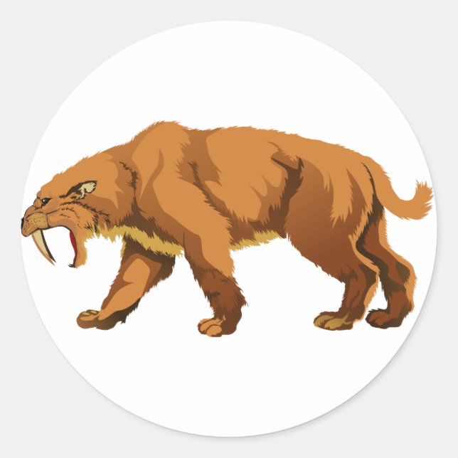 Sabre-toothed Cat Classic Round Sticker (Front)