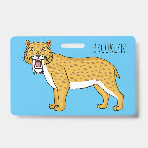 Sabre-toothed tiger illustration badge