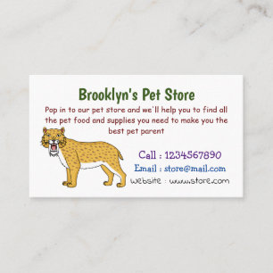 Sabre-toothed tiger illustration business card