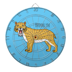 Sabre-toothed tiger illustration dartboard