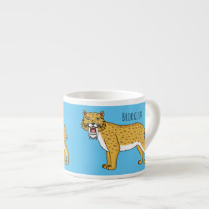 Sabre-toothed tiger illustration espresso cup
