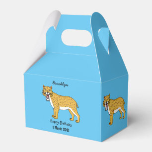 Sabre-toothed tiger illustration favor box
