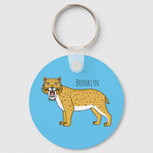 Sabre-toothed tiger illustration keychain