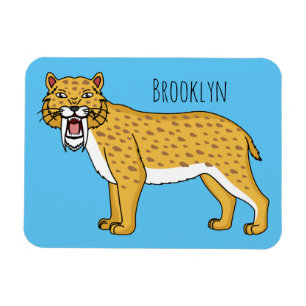 Sabre-toothed tiger illustration magnet
