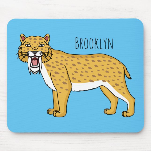 Sabre-toothed tiger illustration  mouse pad (Front)