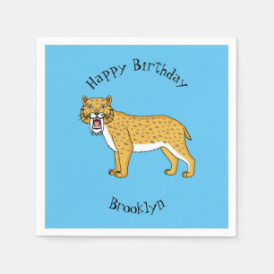 Sabre-toothed tiger illustration napkin