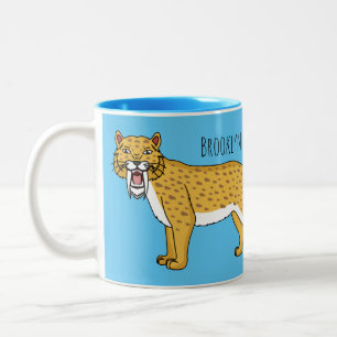 Sabre-toothed tiger illustration Two-Tone coffee mug