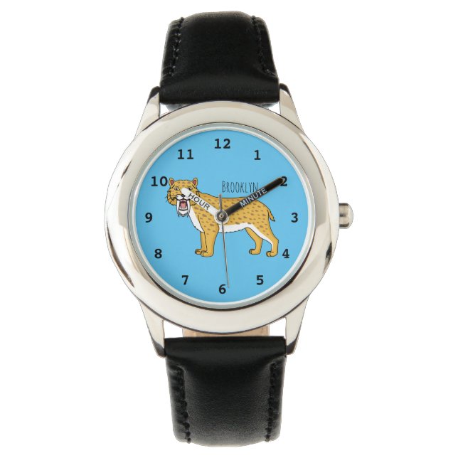Sabre-toothed tiger illustration watch (Front)