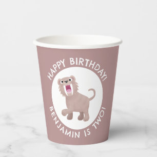 Sabre Toothed Tiger Smilodon personalized birthday Paper Cups