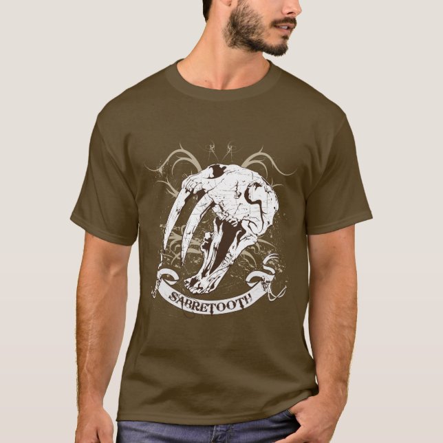 Sabretooth Skull Ver 1 T-Shirt (Front)